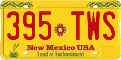 NM license plate 395TWS
