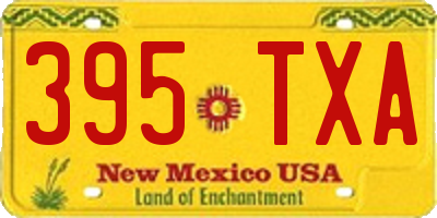 NM license plate 395TXA