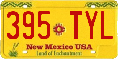 NM license plate 395TYL
