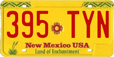 NM license plate 395TYN