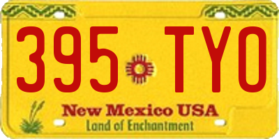 NM license plate 395TYO