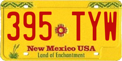 NM license plate 395TYW