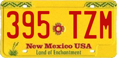 NM license plate 395TZM