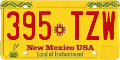 NM license plate 395TZW