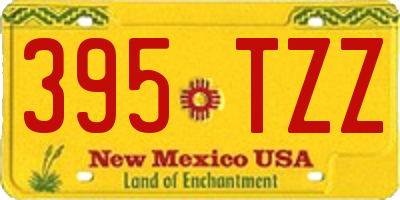 NM license plate 395TZZ