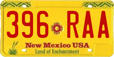 NM license plate 396RAA