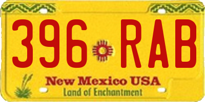 NM license plate 396RAB