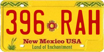 NM license plate 396RAH