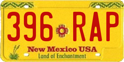 NM license plate 396RAP