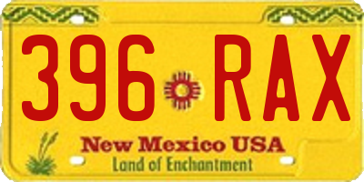 NM license plate 396RAX