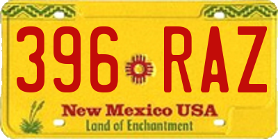 NM license plate 396RAZ