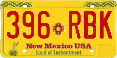 NM license plate 396RBK