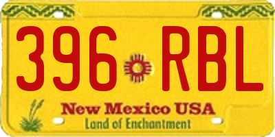 NM license plate 396RBL