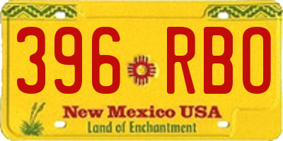 NM license plate 396RBO