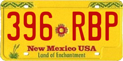 NM license plate 396RBP