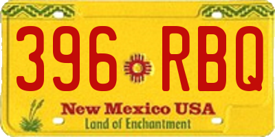 NM license plate 396RBQ