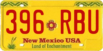 NM license plate 396RBU