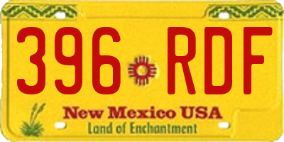 NM license plate 396RDF