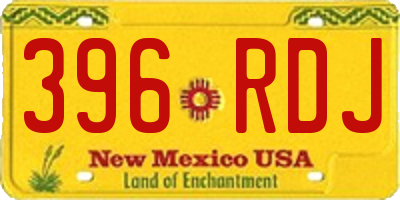 NM license plate 396RDJ