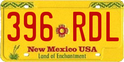 NM license plate 396RDL
