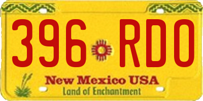 NM license plate 396RDO