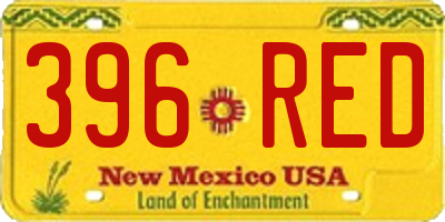 NM license plate 396RED