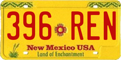 NM license plate 396REN
