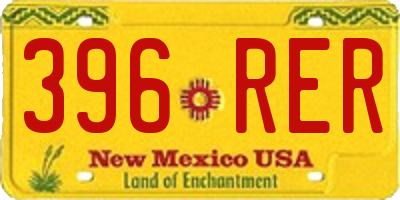 NM license plate 396RER