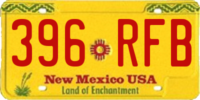 NM license plate 396RFB