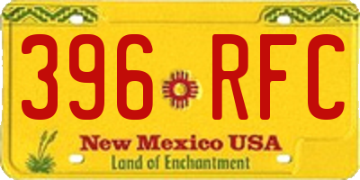 NM license plate 396RFC