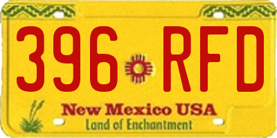 NM license plate 396RFD