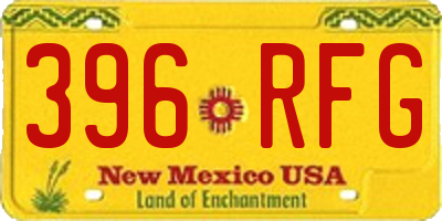NM license plate 396RFG