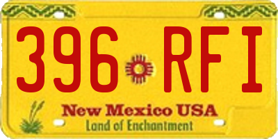 NM license plate 396RFI