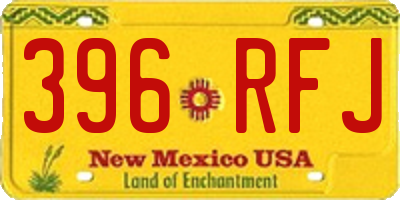NM license plate 396RFJ