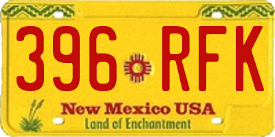 NM license plate 396RFK