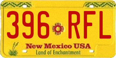 NM license plate 396RFL