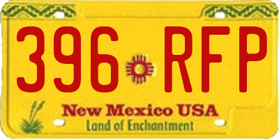 NM license plate 396RFP