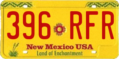 NM license plate 396RFR