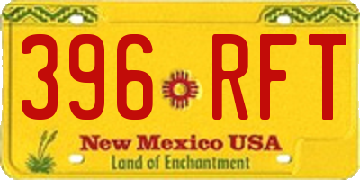 NM license plate 396RFT