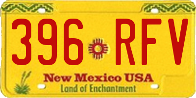 NM license plate 396RFV