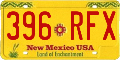 NM license plate 396RFX