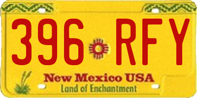 NM license plate 396RFY