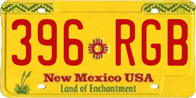 NM license plate 396RGB