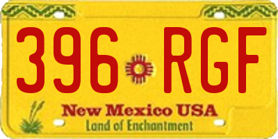 NM license plate 396RGF