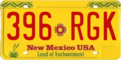 NM license plate 396RGK