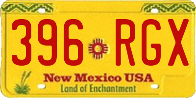 NM license plate 396RGX