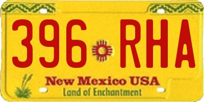 NM license plate 396RHA