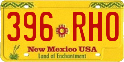 NM license plate 396RHO