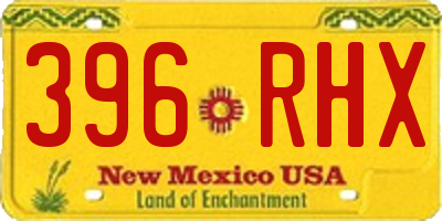 NM license plate 396RHX