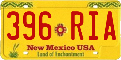 NM license plate 396RIA
